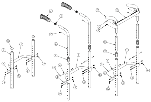 (discontinued 1) Rogue Style Fixed Height Back Post With Adjustable Height Rigidizer Bar On Rogue Alx (formerly Tsunami) parts diagram