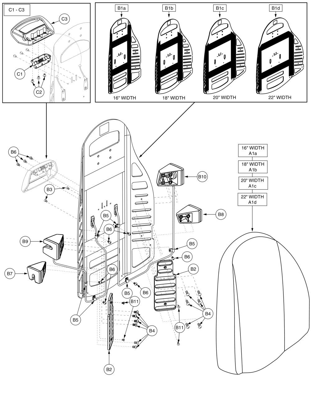 Synergy Shape Back, Tall Back Assembly, 16