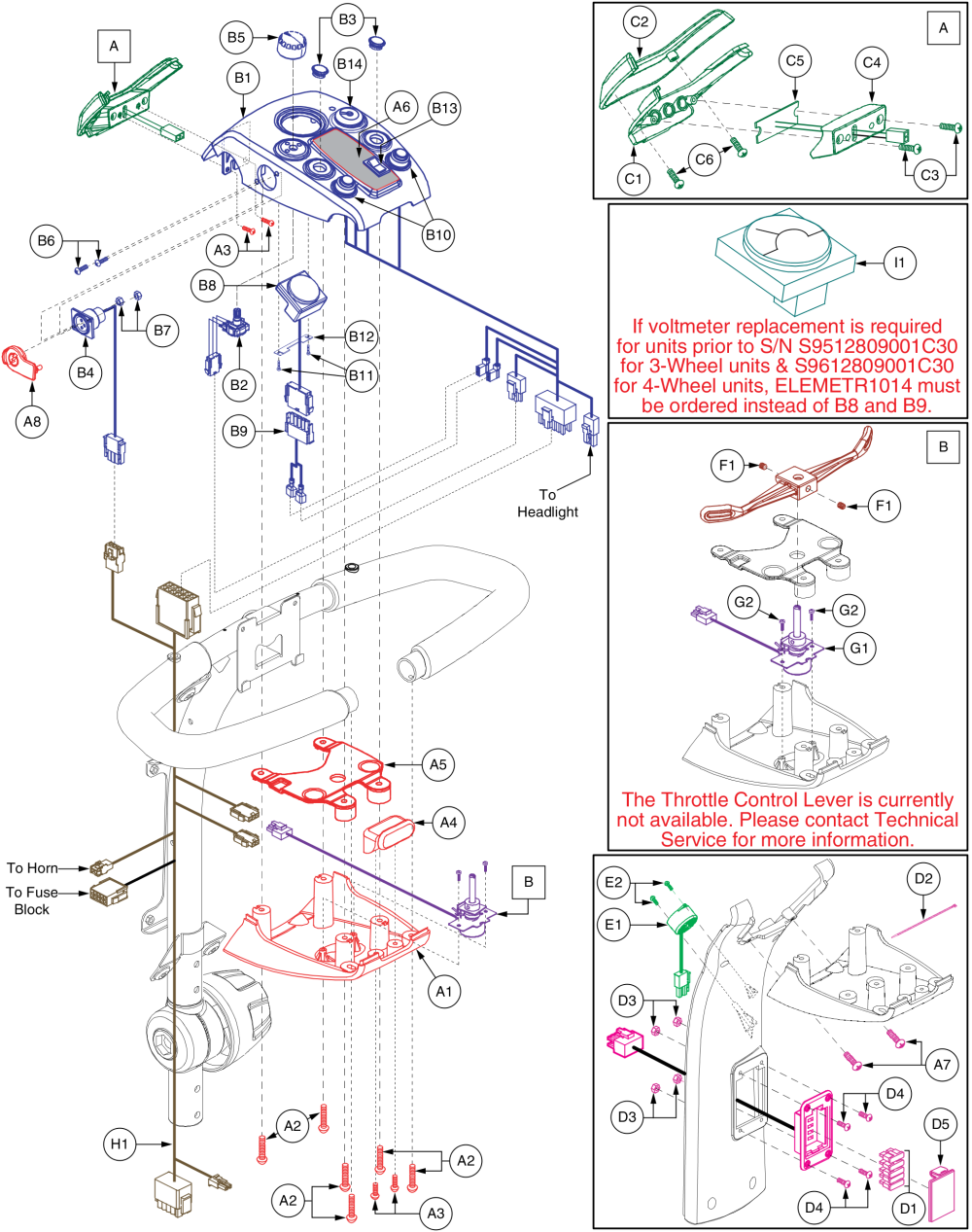 Celebrity X - Clarostat Throttle Pot Console Assy parts diagram