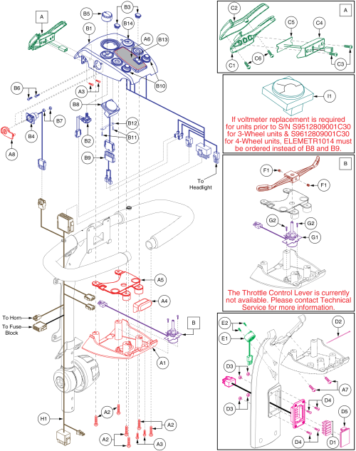 Celebrity X - Clarostat Throttle Pot Console Assy parts diagram