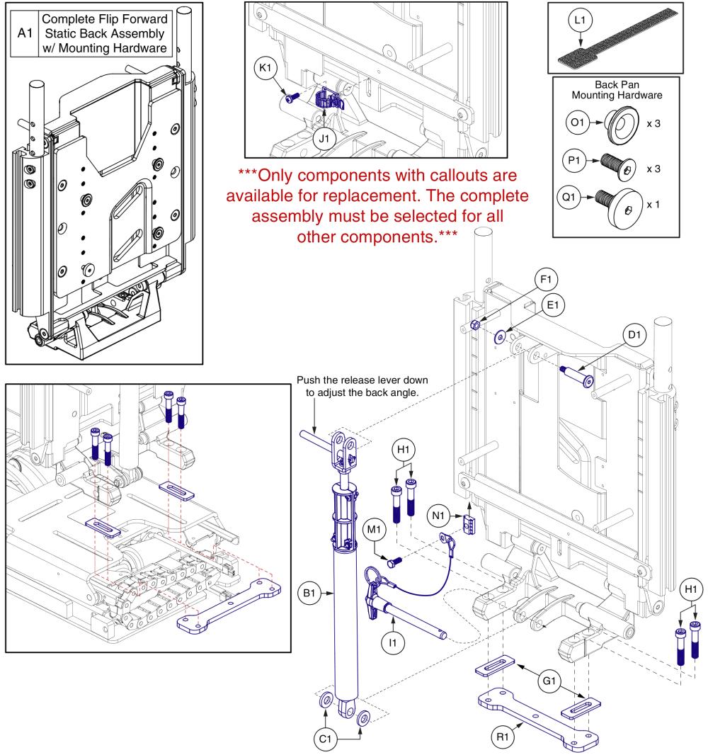 Static, Flip Forward Back, Reac Lift parts diagram