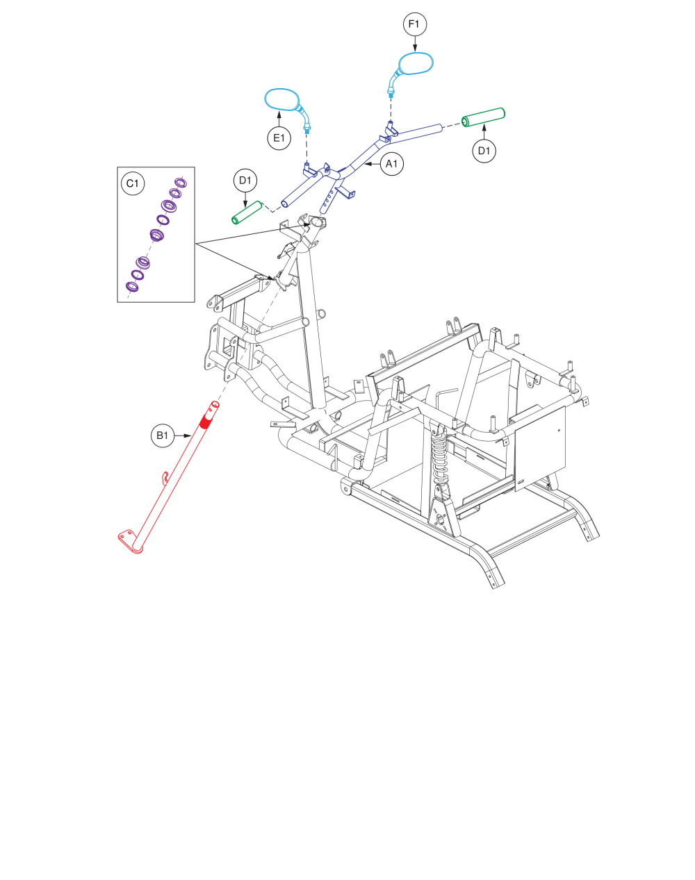 Tiller Assy, Baja® Raptor 2, 4wheel parts diagram