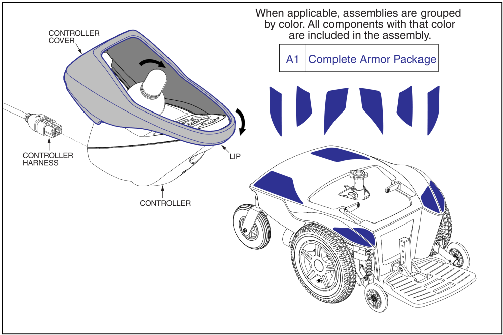 Armor Package, Jazzy Select Hd parts diagram