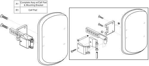 Style #12 Elr Calf Pad Assy's, 6 Hole Adjustment parts diagram