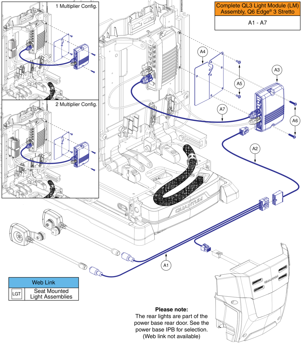 Light Module & Harnesses, Q6 Edge® 3 Stretto, Tru Balance® 4 parts diagram