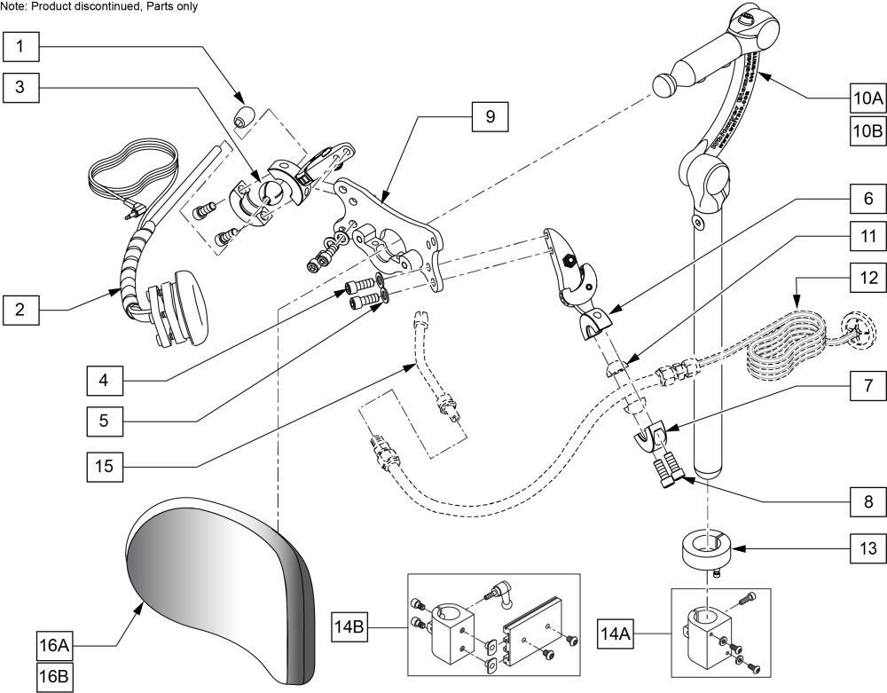 Sip N Puff System S/n Prefix Pls & M710, M715 & M720 parts diagram