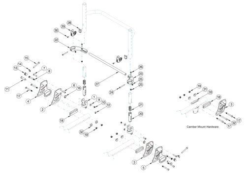 Rogue Alx Backrest Mount And Hardware parts diagram