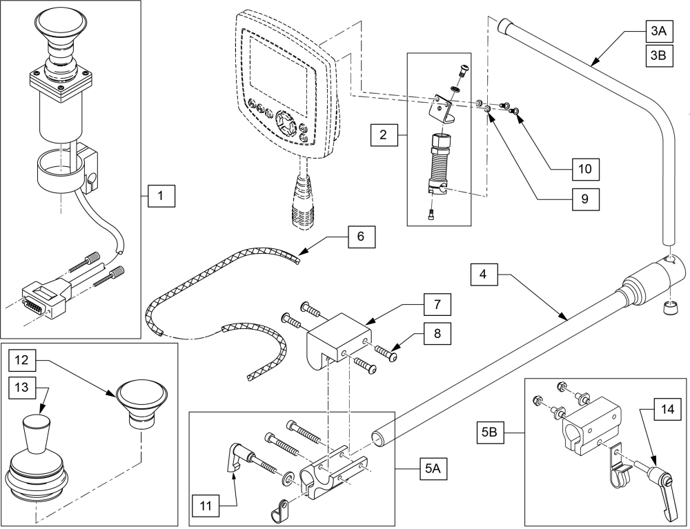 R Net Omni Display & Compact Joystick parts diagram