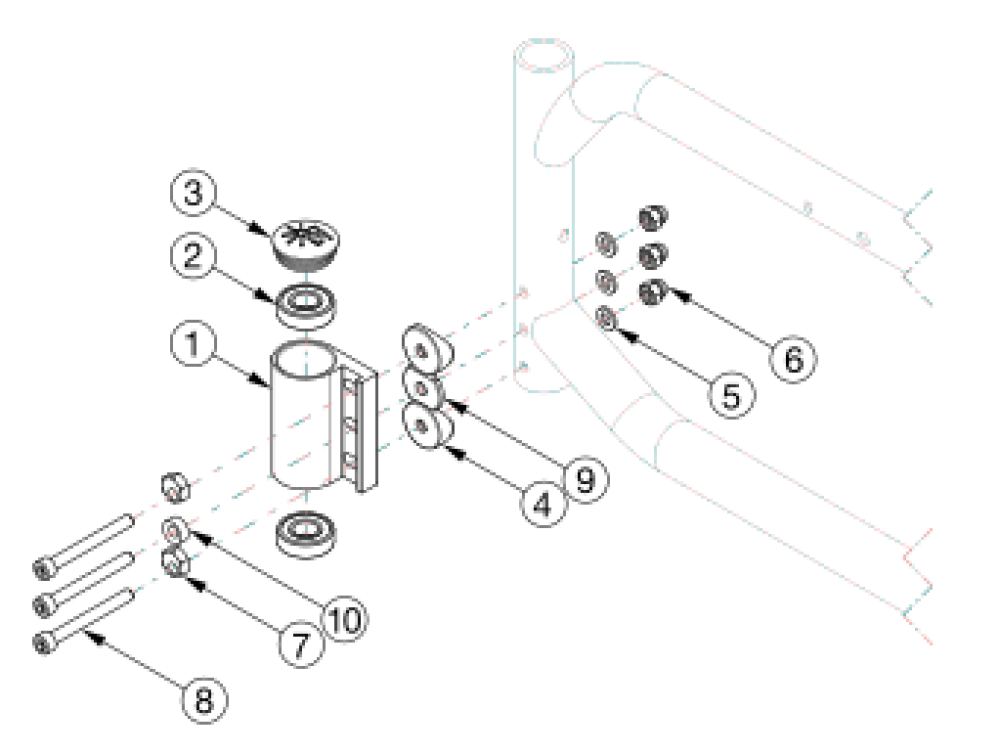 Catalyst E Caster Housing - Heavy Duty parts diagram