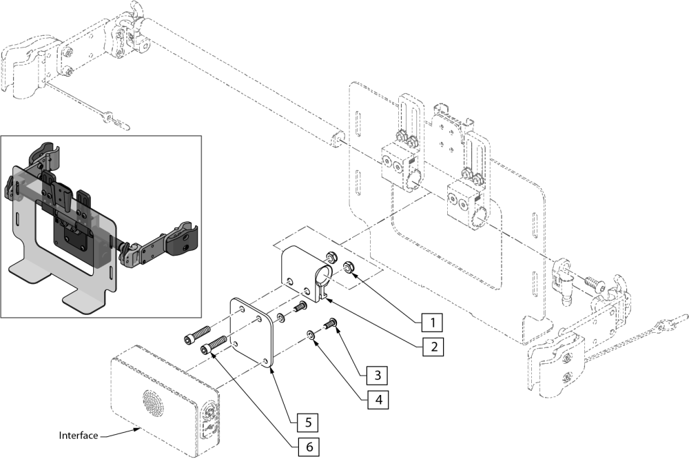 Omni2 Interface Mount For Zm310 Vent & Batt Tray Non-fixed parts diagram