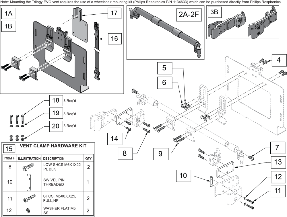 Vent Mount Sedeo Lite parts diagram