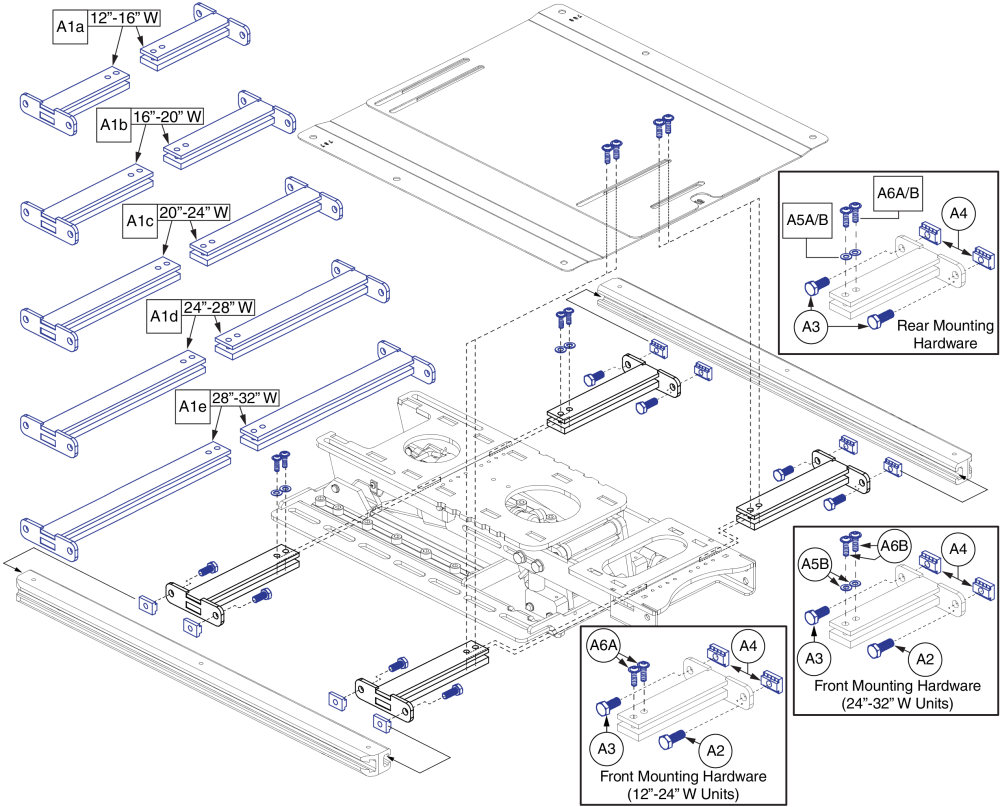 Tb3.5.2 Tilt Width Components, Tb3 parts diagram