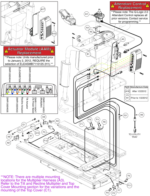 Q-logic W/ Combined Legs Electronics, Tb2 Lift, Tilt And Recline (config #46) parts diagram