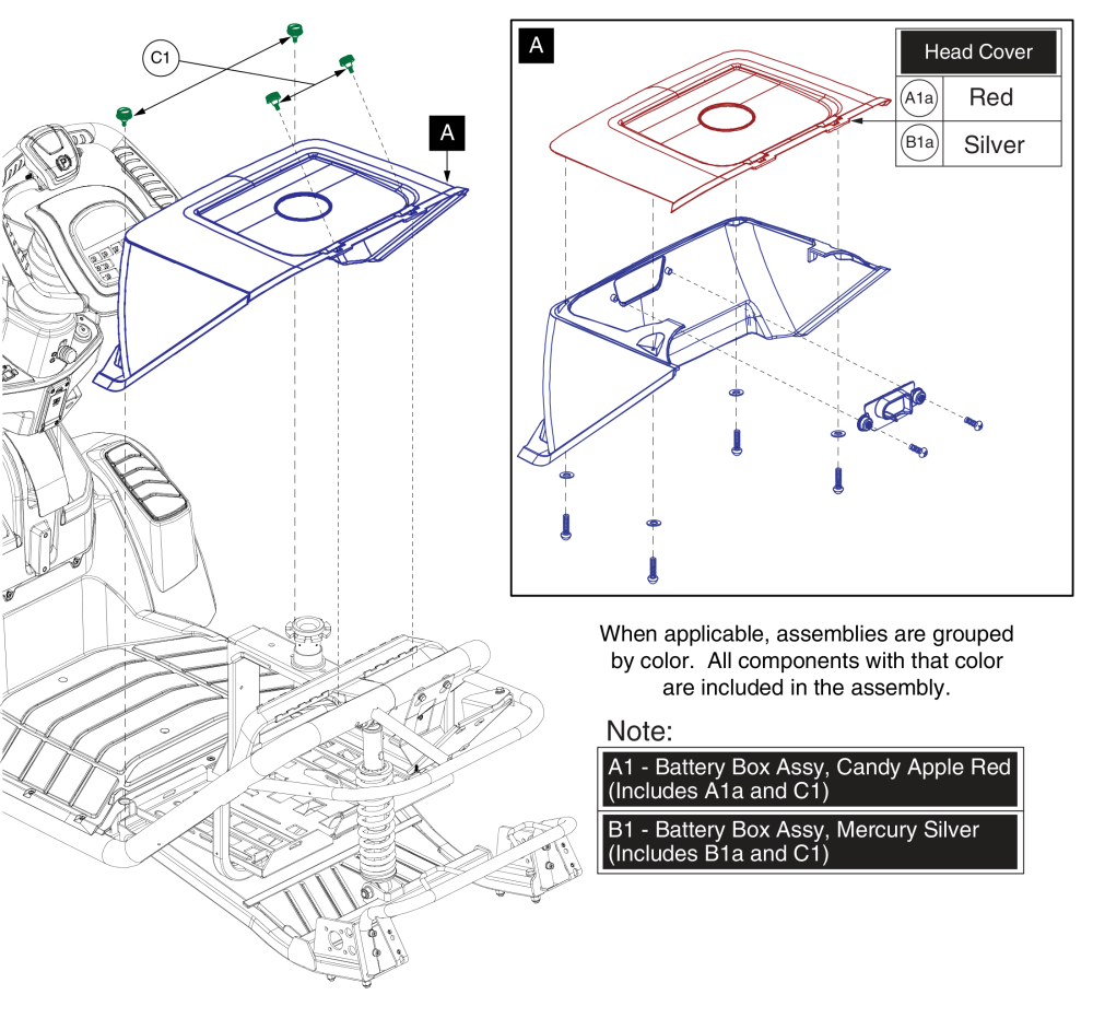 Battery Box Shroud, All Colors, Pursuit Sport - Mv714 Us parts diagram