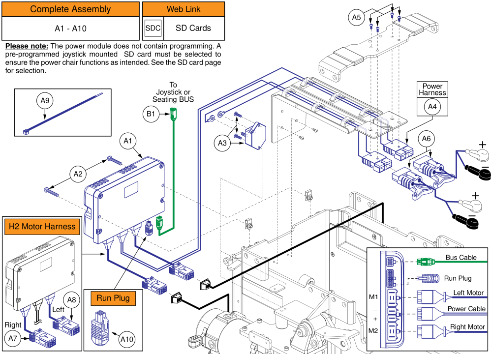 Ql3 Base Electronics, Std. Fenders / No Pto Qbc, H2 Motors, Q6 Edge Z parts diagram