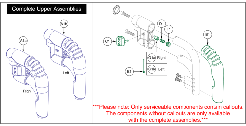 90° Style #8 Swing-away Pediatric Upper parts diagram