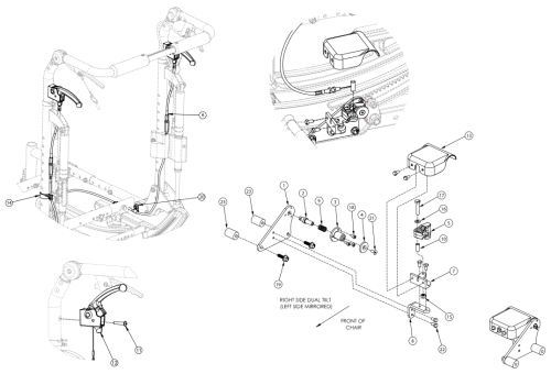 (discontinued 2) Focus Cr Dual Hand Tilt Mechanism Reclining Back parts diagram