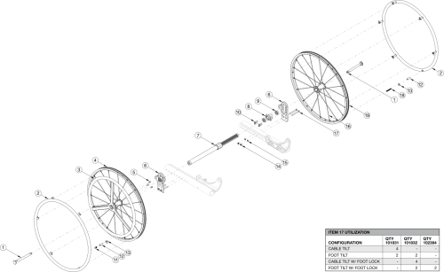 Focus Cr One Arm Drive Quick Release - Poly Coated Drive Handrim parts diagram