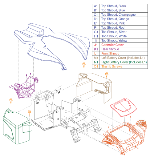 Shroud Assy's, Jazzy Air parts diagram