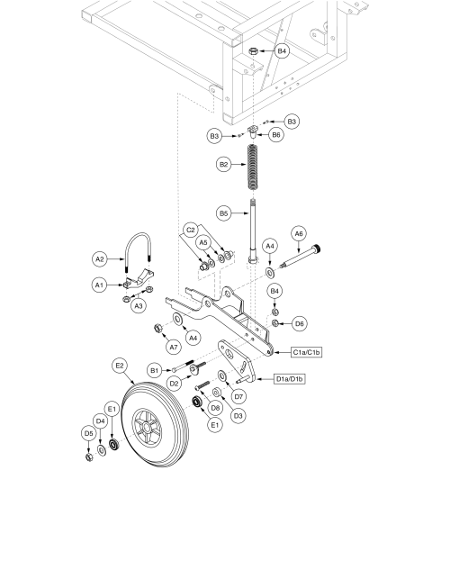 Anti-tip Assembly, Jazzy 1170 Series parts diagram