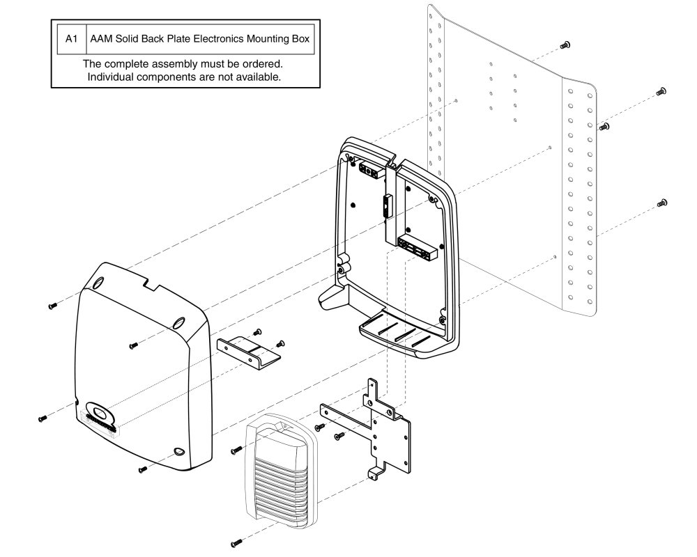 Electronics Box - Aam - Solid Back Plate/ Cane Mount, Tb2 parts diagram