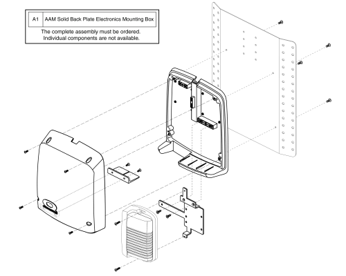 Electronics Box - Aam - Solid Back Plate/ Cane Mount, Tb1 parts diagram