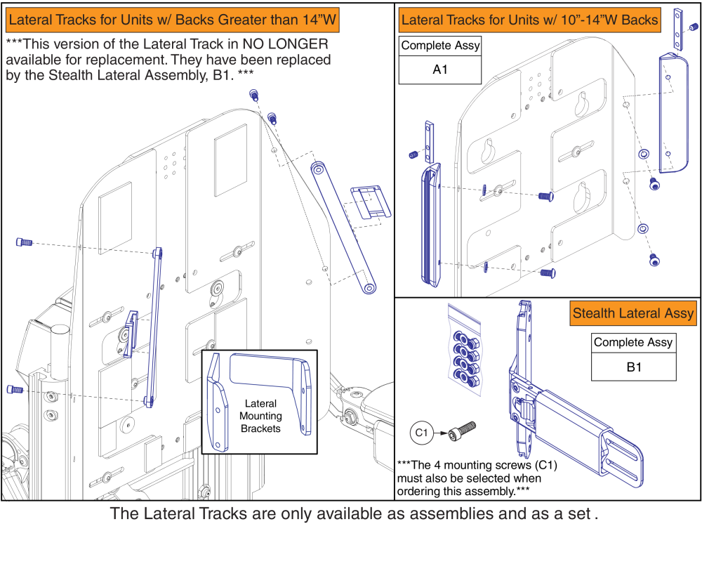 Stealth Thoracic Laterals, Tru Balance® 3 Original Back parts diagram