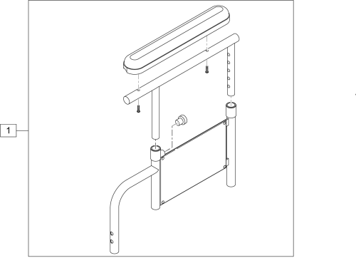 Height-adjustable Armrest Full Padded (2000, 3000, 4000 Recliner) parts diagram