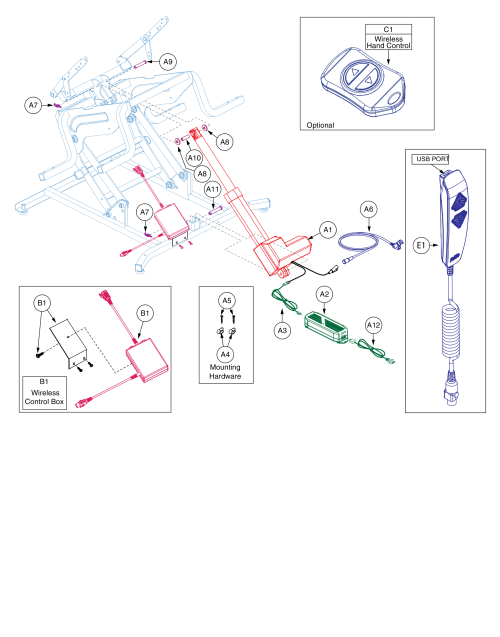 Nm415, Motor,okin Emc, Wireless Remote Option parts diagram