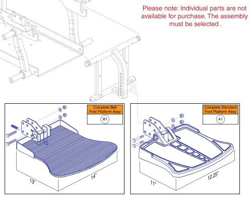 Foot Platform Assy's, Edge Series parts diagram