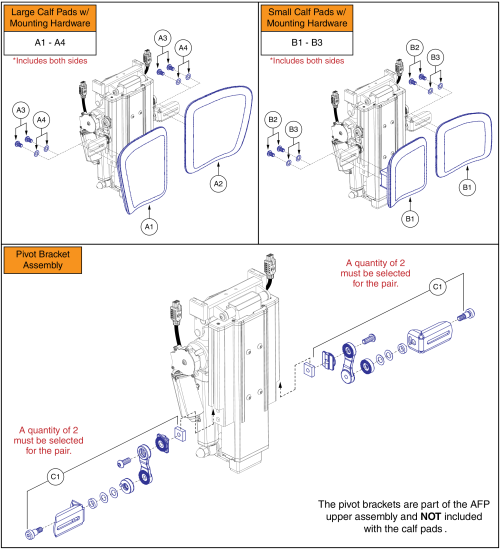 Dual Afp Calf Pads And Mounting Hardware, Tru Balance® 4 parts diagram