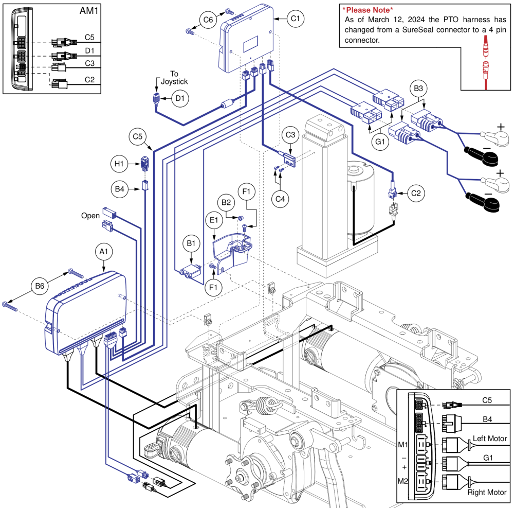 Q-logic 2 Electronics, Accu-trac, Power Seat Thru Joystick, Q6 Edge 2.0 parts diagram