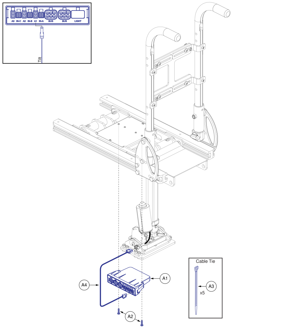 Ql3 Am3 W/ Pediatric Tilt - Stretto W/ Tb Flex Seating parts diagram