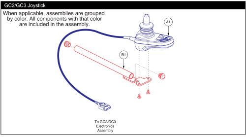 Joystick Assembly, Gc3, Jazzy Select 6 2.0 parts diagram