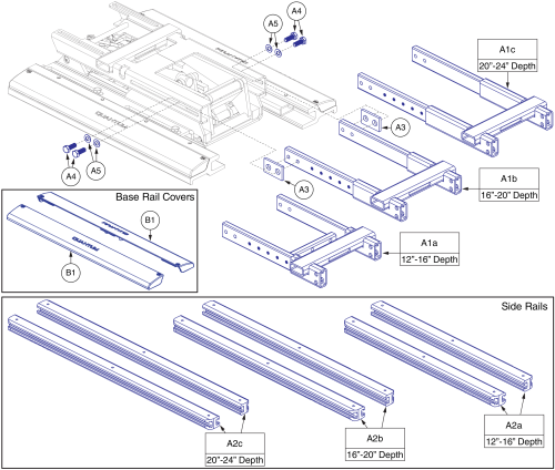 Version 1 Tilt Depth Components And Side Rails, Tb3 parts diagram