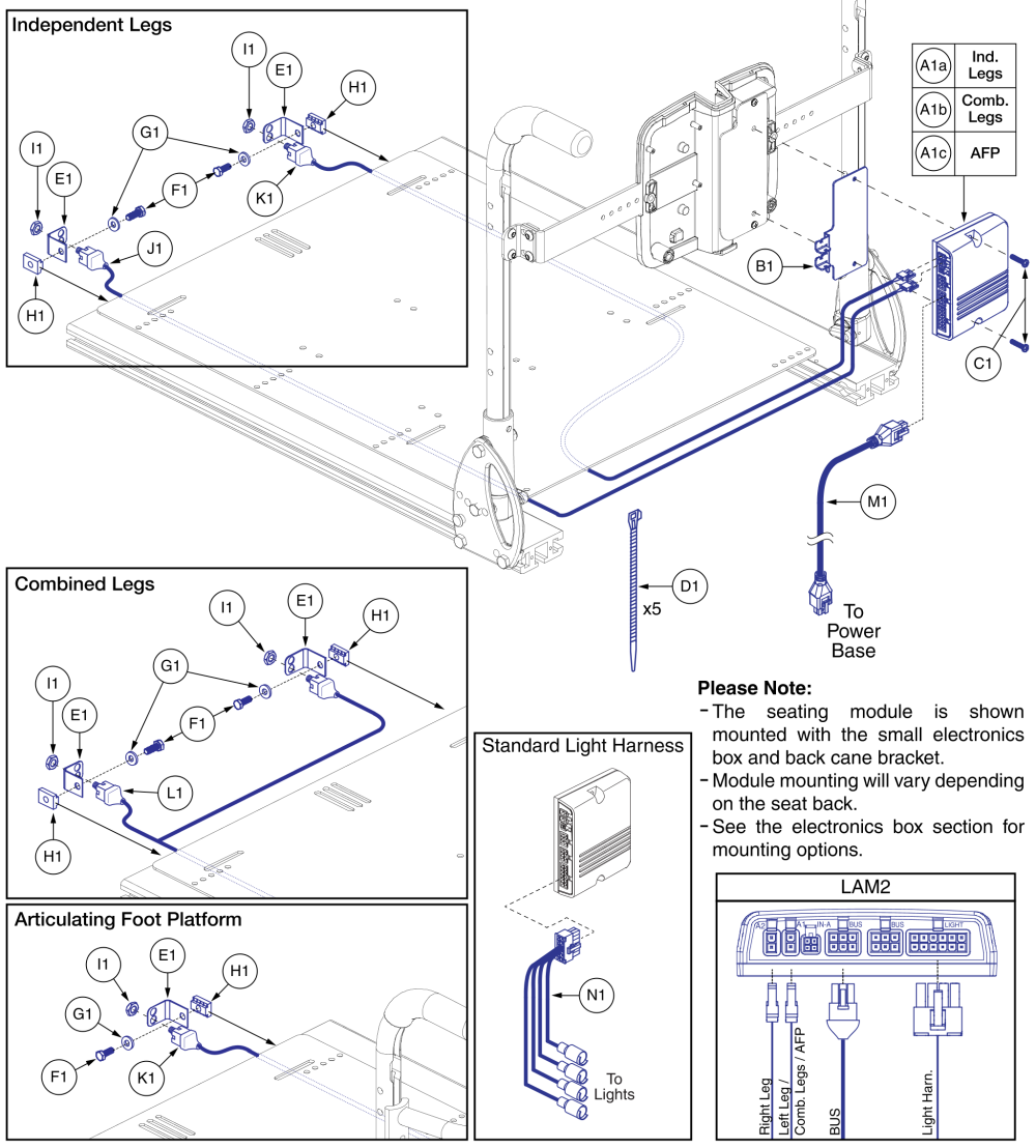 Ql2 & Ne+ Lam2 (power Legs) Modules, Harnesses, And Hardware - Synergy parts diagram