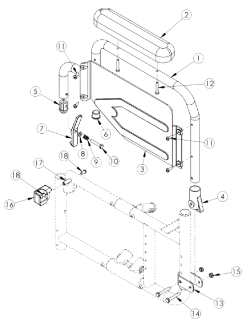 Catalyst Flip Back Armrest parts diagram