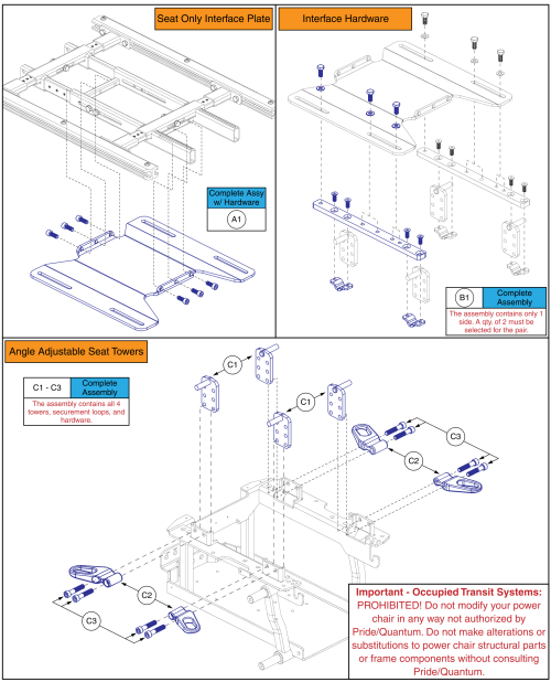 Tb3 Static Seat Interface, Q6 Edge 2.0, 2.0x, 3, Z, Hd, Q4 parts diagram