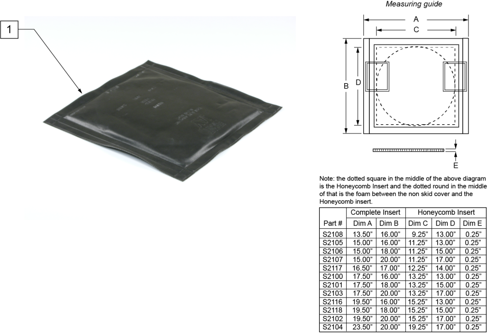Jay Non Skid Solid Seat Insert parts diagram