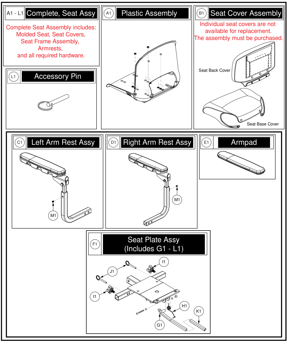 Seat Assy, Molded Plastic, 20