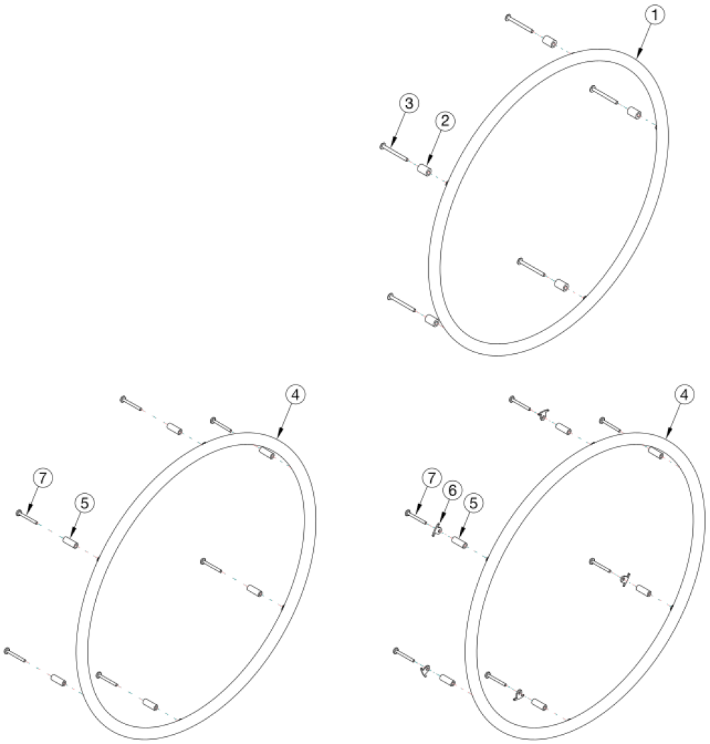 Arc Plastic Coated Handrim parts diagram