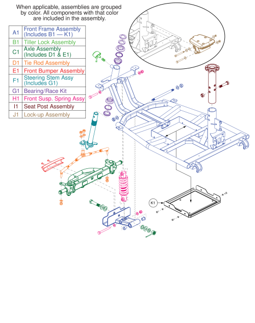 Front Frame Assembly, Revo 2.0 parts diagram