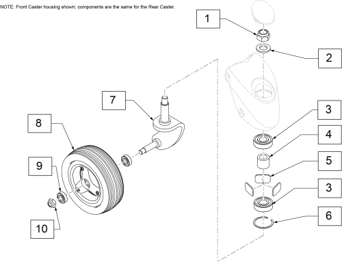 Fork And Caster S/n Prefix Q7mq-6xxxx parts diagram