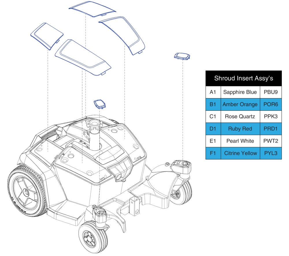 Shroud Color Inserts - Kozmo parts diagram