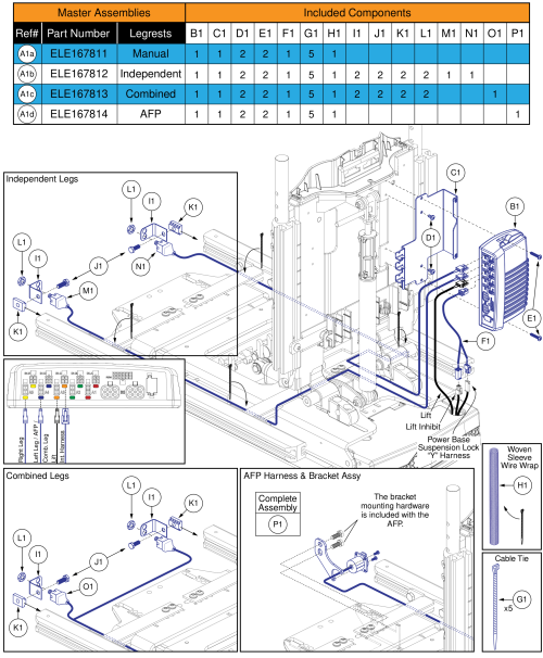 Ql3 Aam, Tb3 Lift W/ Ilevel (q6 Edge Series, Stretto, R-trak) parts diagram