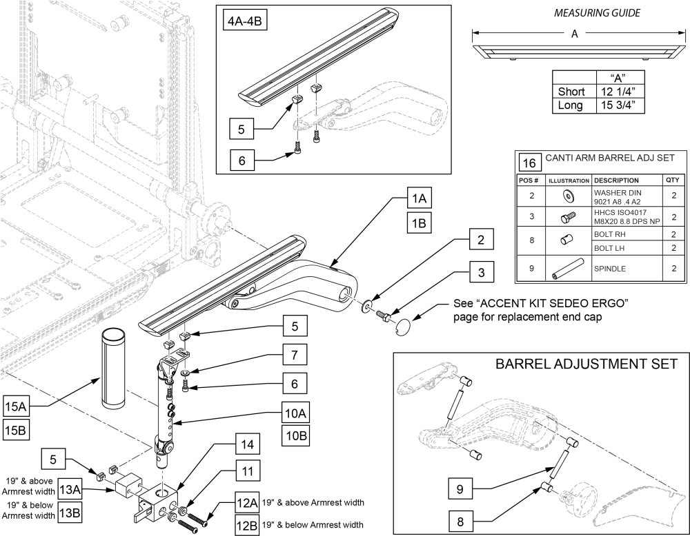 2 Point Armrest Ergo parts diagram