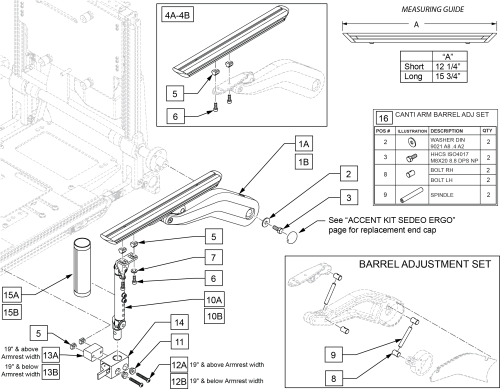 2 Point Armrest Ergo parts diagram