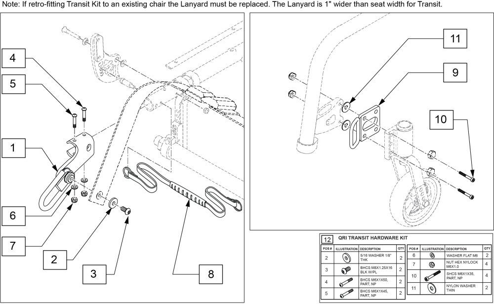 Transit Kit parts diagram
