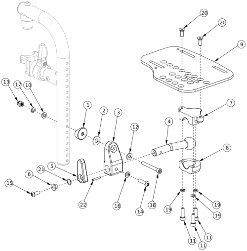 Focus Footplates - Aluminum Locking Multi-angle Adjustable Footplate Front Mount parts diagram