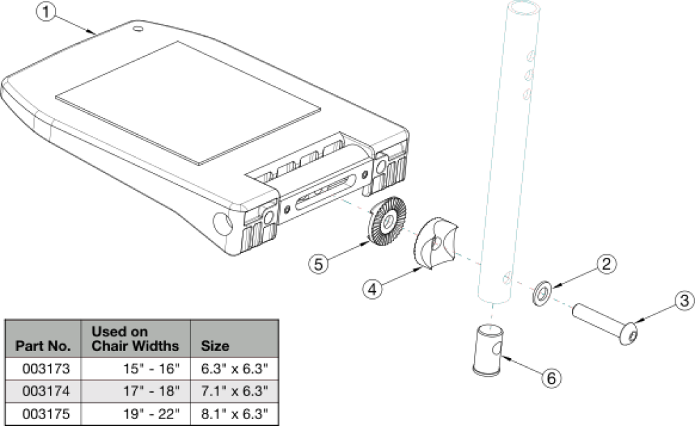 Catalyst / Liberty Composite Angle Adjustable Footplate parts diagram